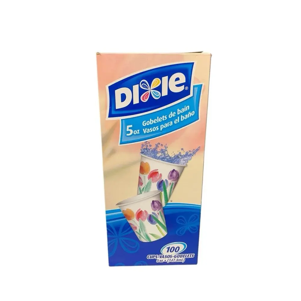 NEW Dixie Cups Disposable 3 Oz Bath Cups Rosy Watercolors 100 CT Opened Box